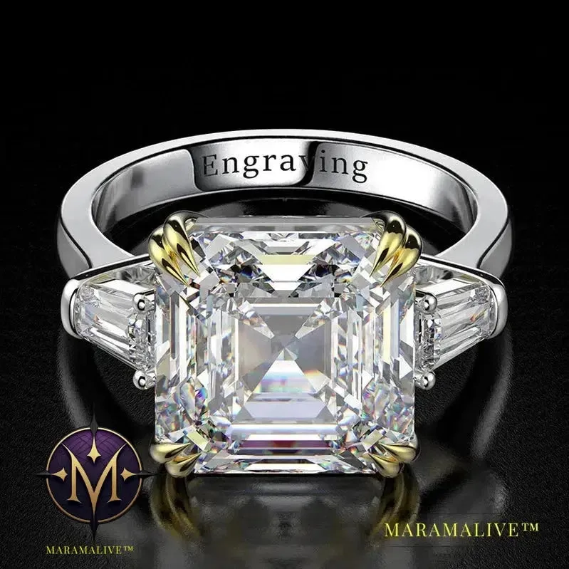 100% 925 Sterling Silver Created Moissanite Citrine Diamonds Gemstone Wedding Engagement Ring Fine Jewelry