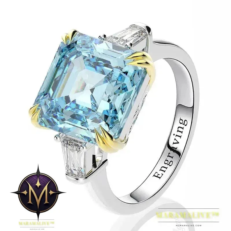 100% 925 Sterling Silver Created Moissanite Citrine Diamonds Gemstone Wedding Engagement Ring Fine Jewelry