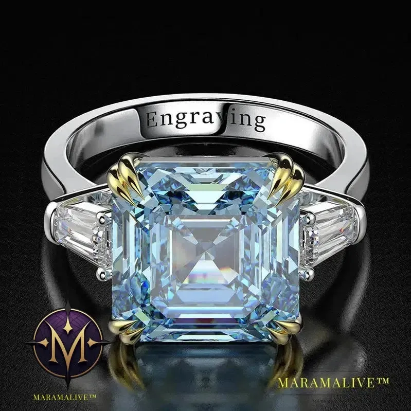 100% 925 Sterling Silver Created Moissanite Citrine Diamonds Gemstone Wedding Engagement Ring Fine Jewelry