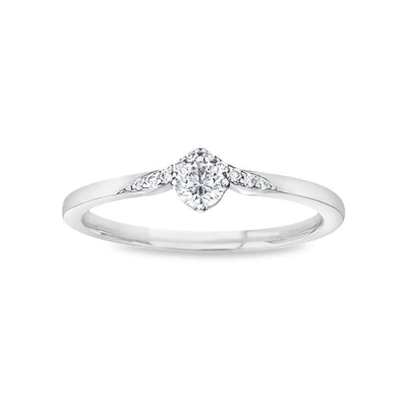 10K White Gold 0.20TDW Canadian Diamond Wedding Set