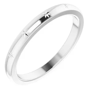 10K White Stackable Starburst Ring Size 17.5