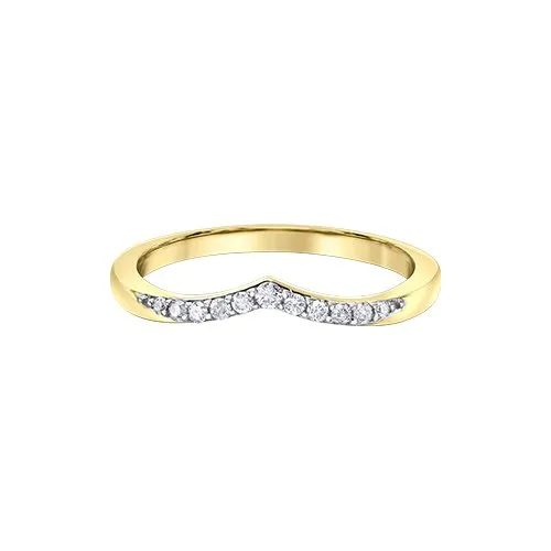 10K Yellow Gold (0.10ct) Diamond Chevron Universal Bands