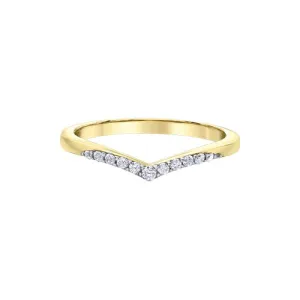 10K Yellow Gold (0.10ct) Diamond Chevron Universal Bands