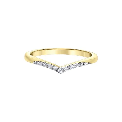 10K Yellow Gold (0.10ct) Diamond Chevron Universal Bands