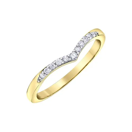 10K Yellow Gold (0.10ct) Diamond Chevron Universal Bands