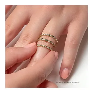 10K Yellow Gold (0.10ct) Diamond Stackable Bands