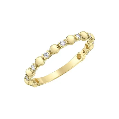 10K Yellow Gold (0.10ct) Diamond Stackable Bands