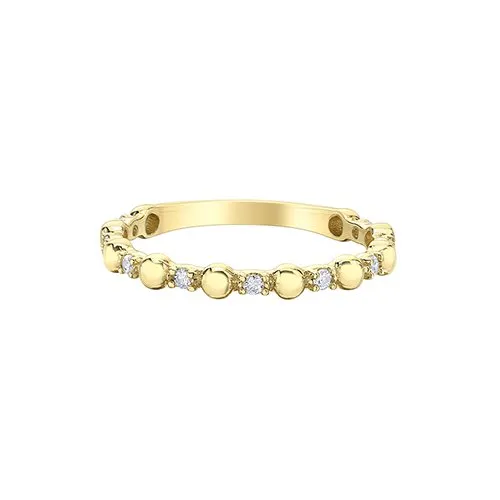 10K Yellow Gold (0.10ct) Diamond Stackable Bands