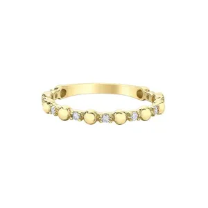 10K Yellow Gold (0.10ct) Diamond Stackable Bands