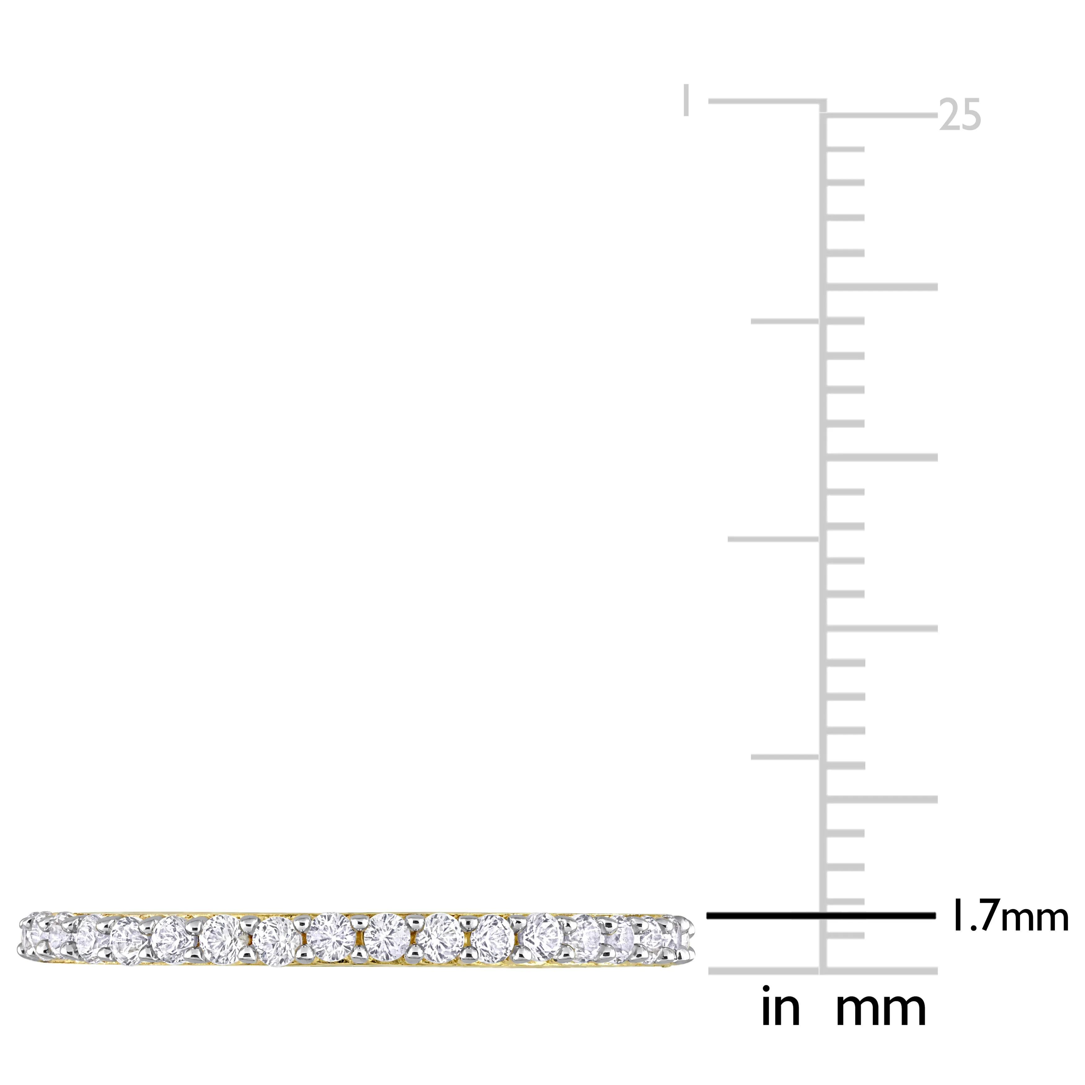 10K Yellow Gold White Sapphire Set Semi Eternity Ring