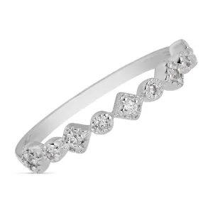 14K DIAMOND STACKABLE BAND SQUARE AND ROUND