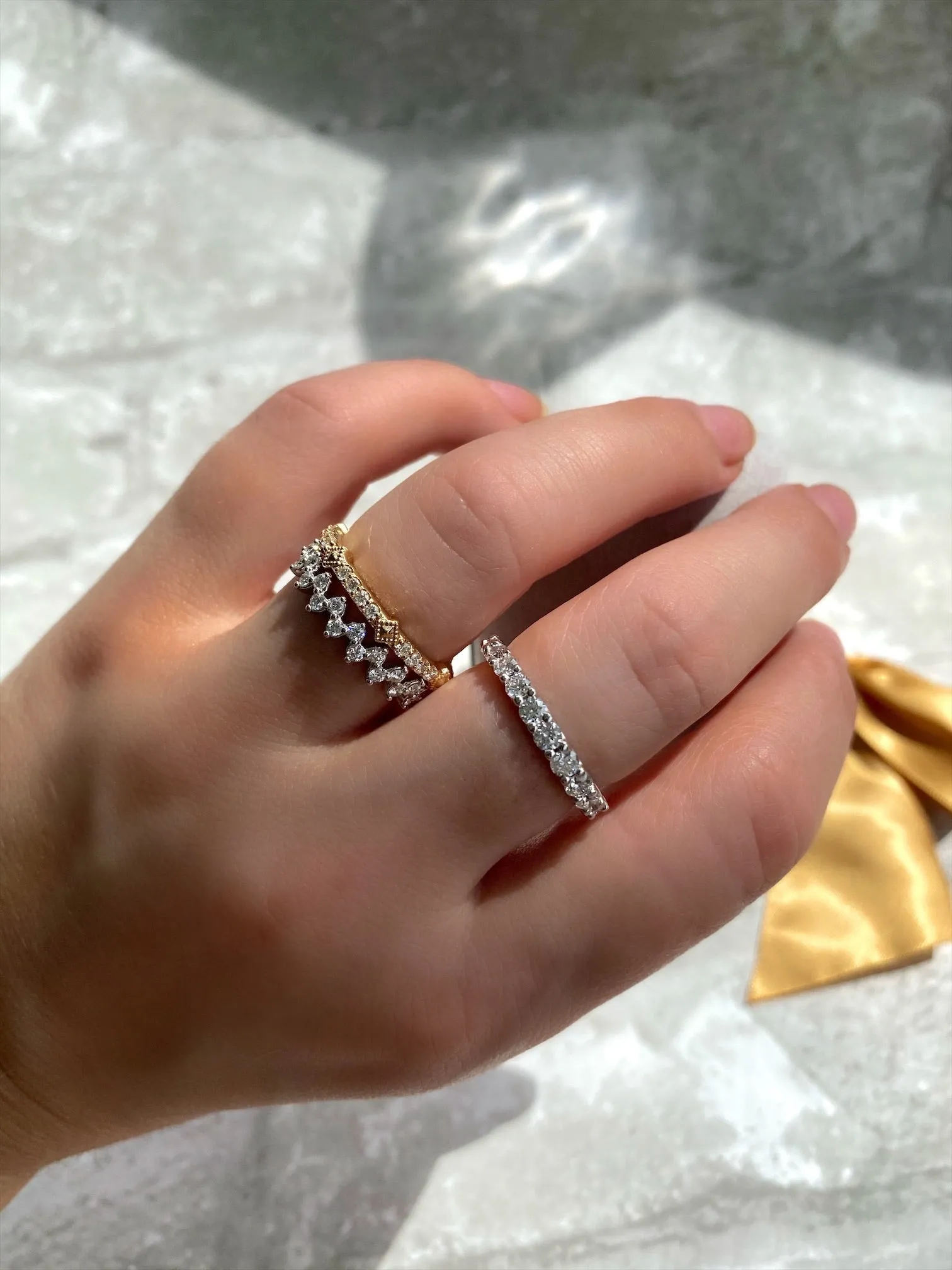 14k Faridah Diamond Stackable Ring