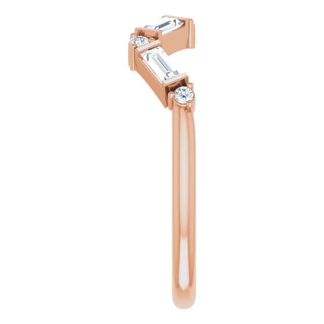 14K Rose 1/3 CTW Diamond Stackable Ring