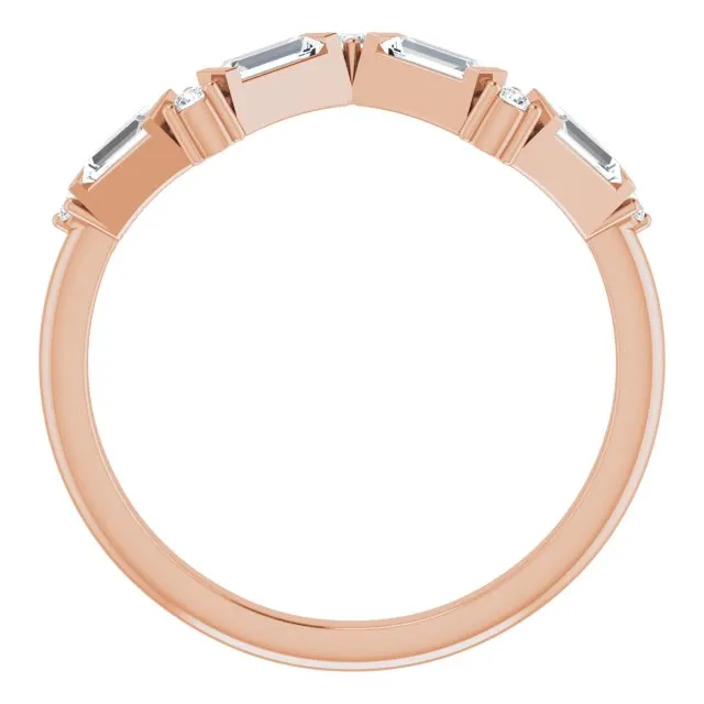 14K Rose 1/3 CTW Diamond Stackable Ring