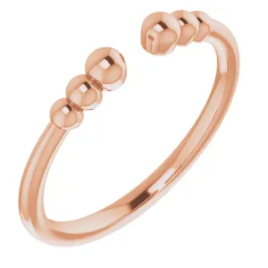 14K Rose Beaded Ring