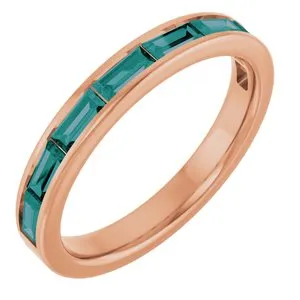14K Rose Lab-Grown Alexandrite Stackable Ring