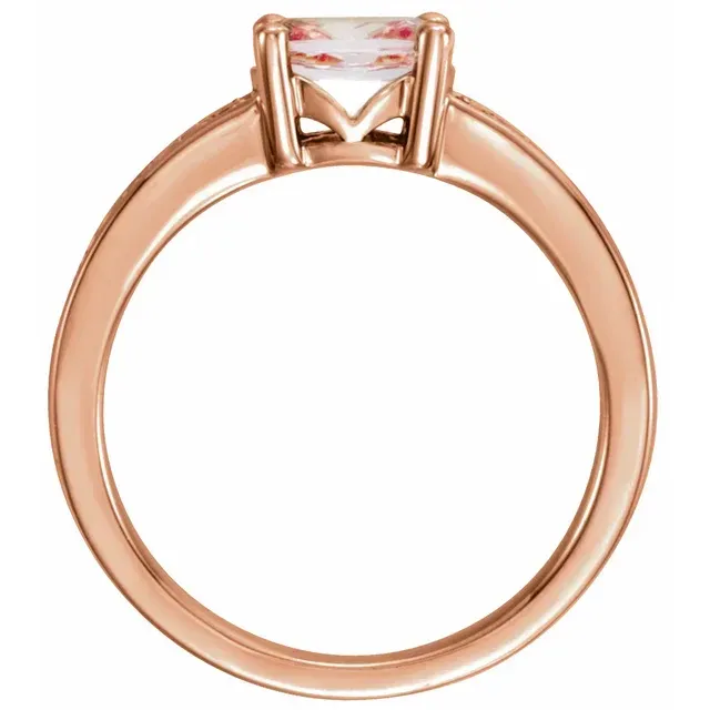 14K Rose Morganite & 1/10 CTW Diamond Ring