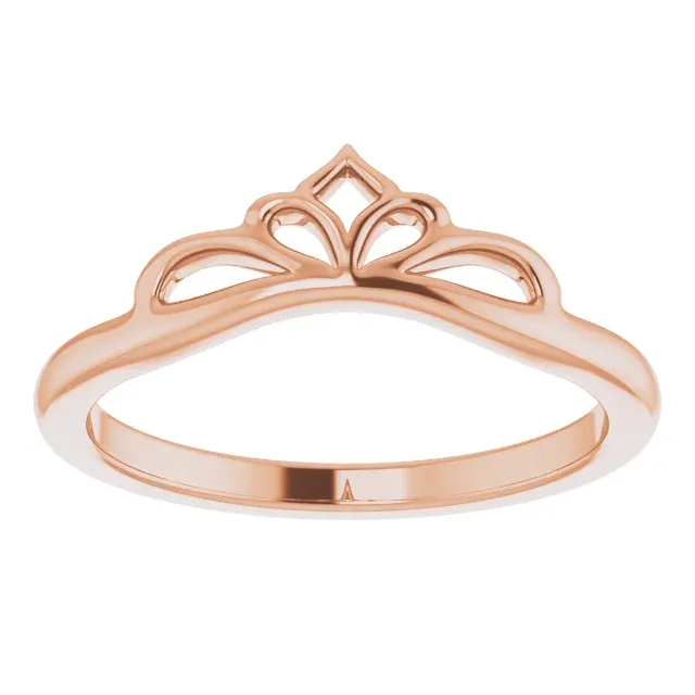 14K Rose Stackable Crown Ring