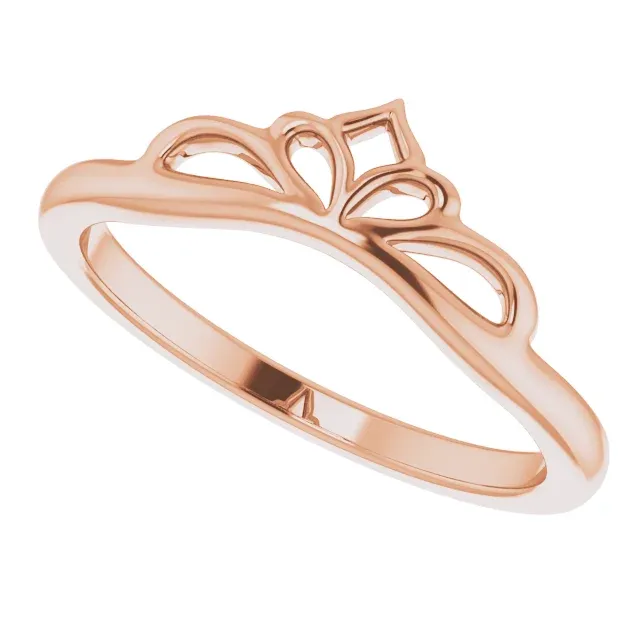 14K Rose Stackable Crown Ring