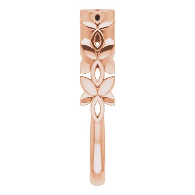 14K Rose Stackable Marquise Design Ring