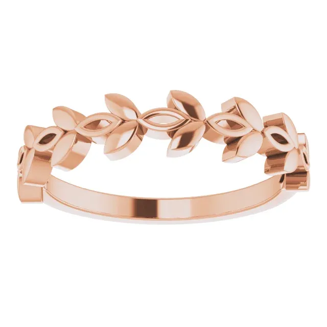 14K Rose Stackable Marquise Design Ring