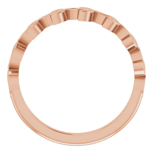 14K Rose Stackable Marquise Design Ring