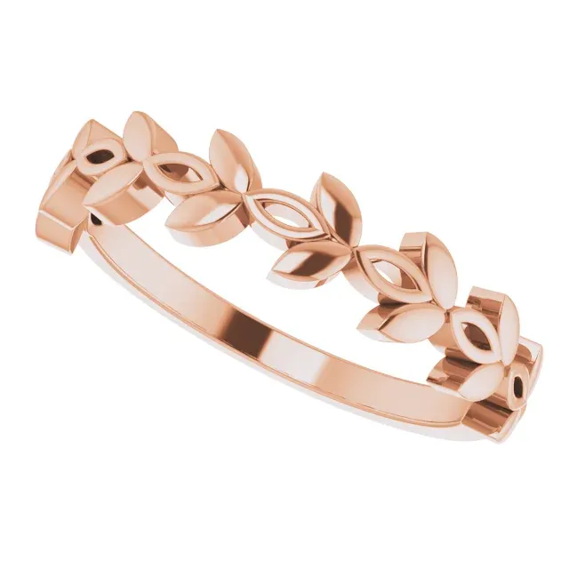 14K Rose Stackable Marquise Design Ring