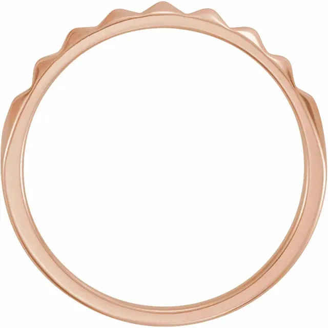 14K Rose Stackable Pyramid Ring