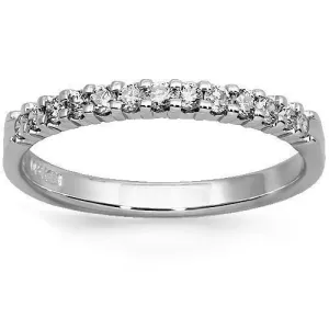 14K Solid White Gold Womens Diamond Wedding Ring Band 0.54 Ctw