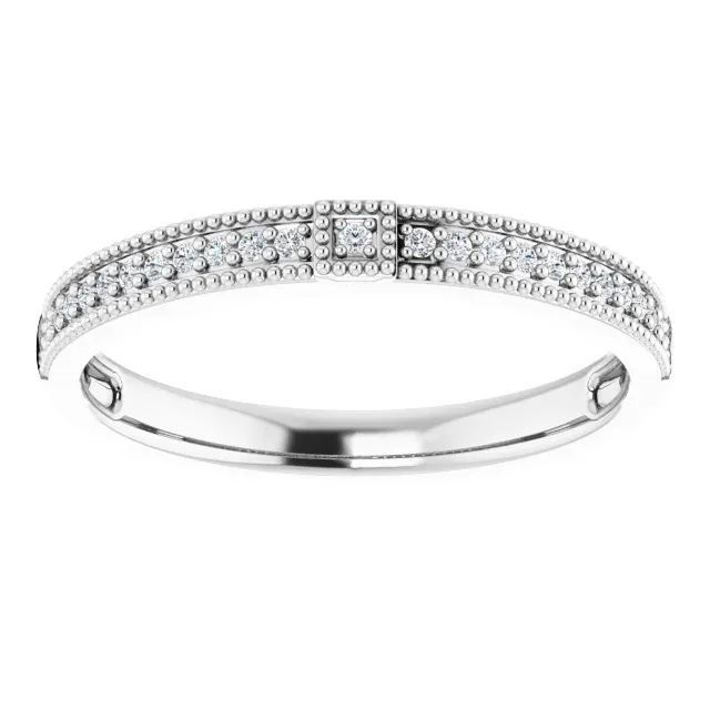 14K White .07 CTW Diamond Stackable Ring