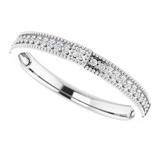 14K White .07 CTW Diamond Stackable Ring