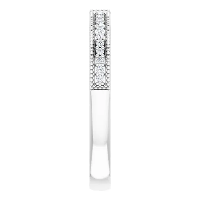 14K White .07 CTW Diamond Stackable Ring