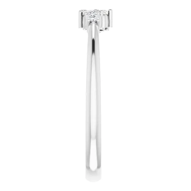 14K White .08 CTW Diamond Stackable Cluster Ring