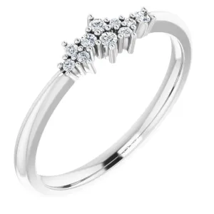14K White .08 CTW Diamond Stackable Cluster Ring