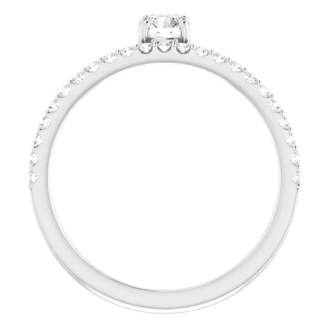 14K White 1/2 CTW Diamond Asymmetrical Stackable Ring