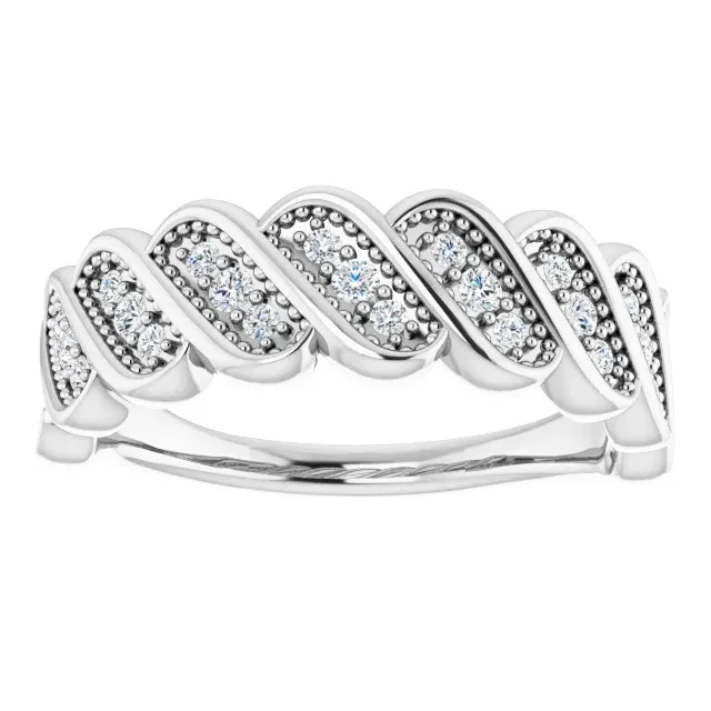 14K White 1/4 CTW Diamond Stackable Ring
