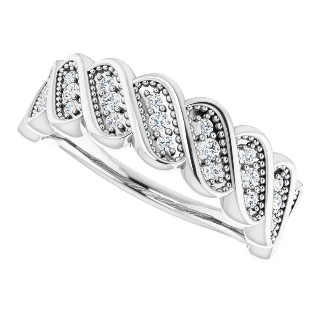 14K White 1/4 CTW Diamond Stackable Ring