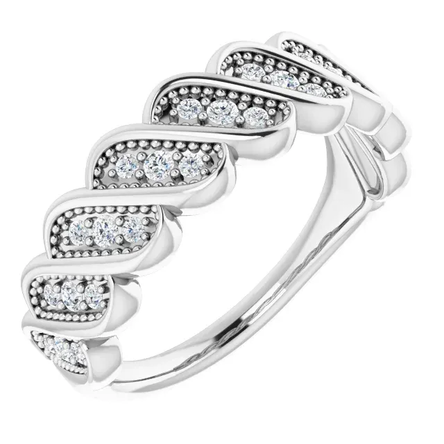 14K White 1/4 CTW Diamond Stackable Ring