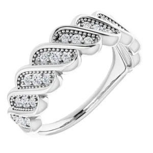 14K White 1/4 CTW Diamond Stackable Ring