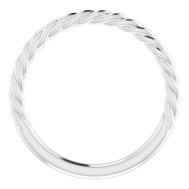 14K White 1.5 mm Twisted Rope Band Size 7