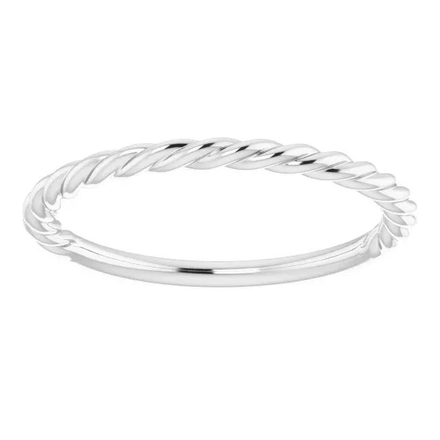 14K White 1.5 mm Twisted Rope Band Size 7