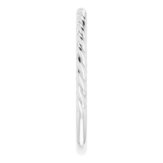 14K White 1.5 mm Twisted Rope Band Size 7