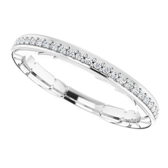 14K White 1/8 CTW Diamond Anniversary Band