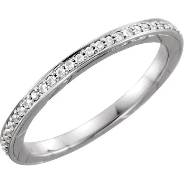 14K White 1/8 CTW Diamond Anniversary Band