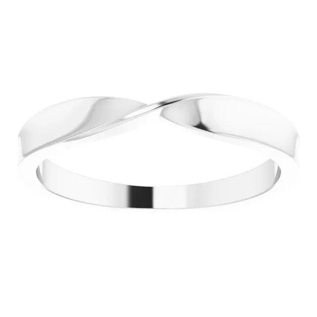 14K White 3 mm Stackable Twist Ring