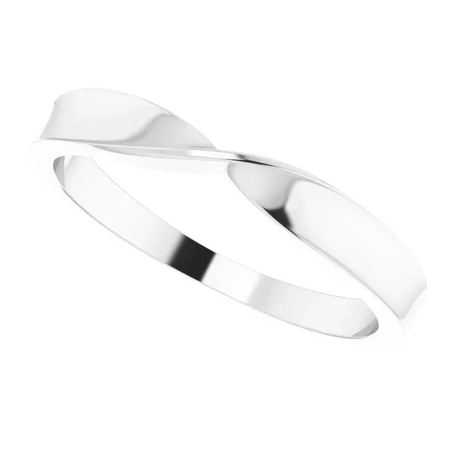 14K White 3 mm Stackable Twist Ring