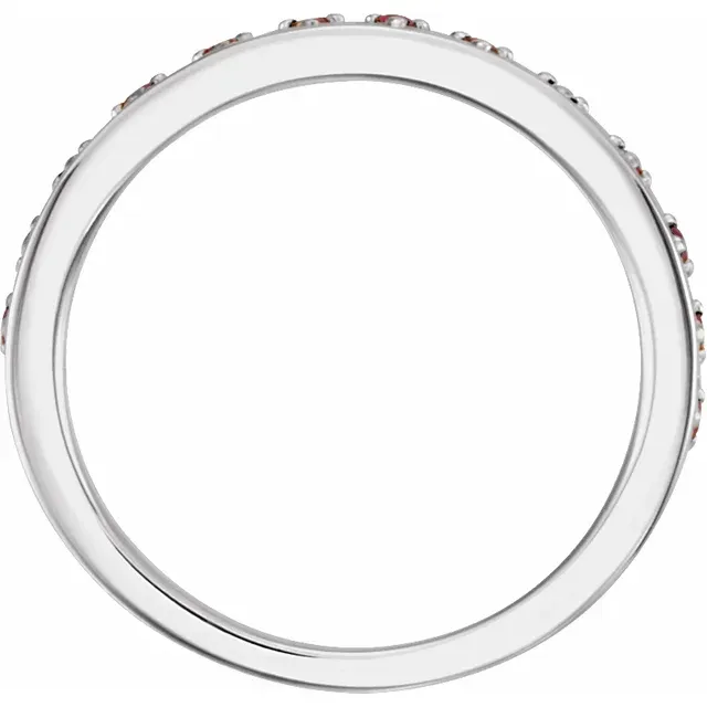 14K White Ruby Stackable Ring