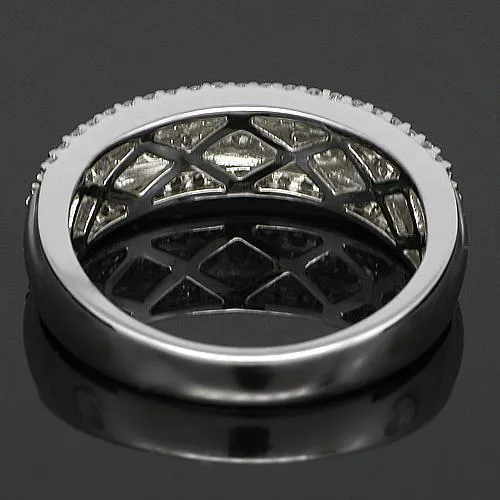 14K White Solid Gold Womens Diamond Wedding Ring Band 0.79 Ctw