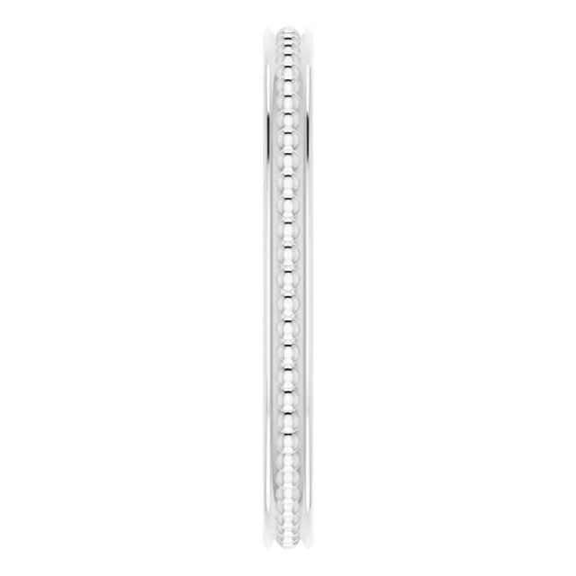 14K White Stackable Bead Ring Size 6