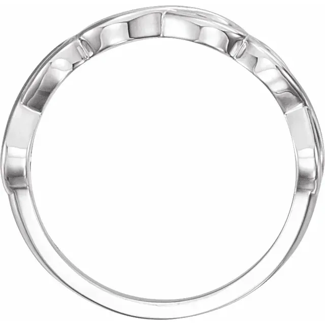 14K White Stackable Infinity-Inspired Ring